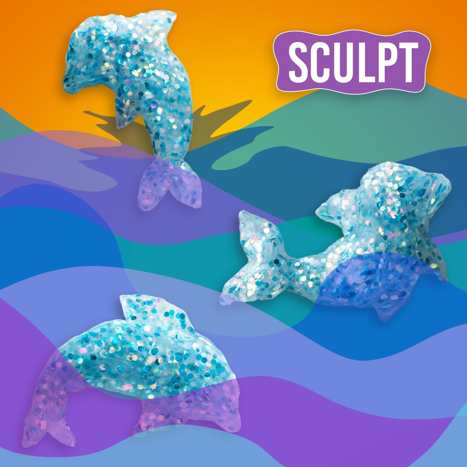 Dolphin Dance - 3.5" Thinking Putty Tin